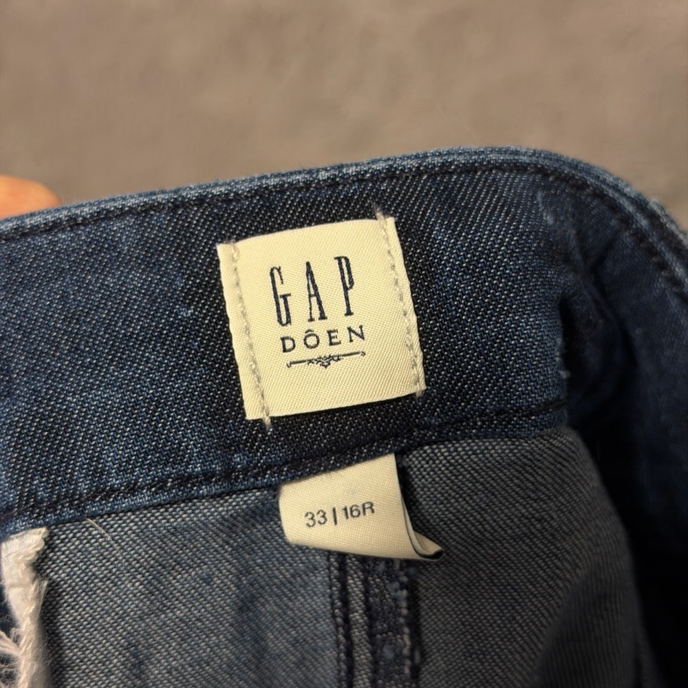 Doen x Gap Shorts Womens 16 / 34 Waist Blue Denim Button Fly High Rise NEW - Picture 5 of 13